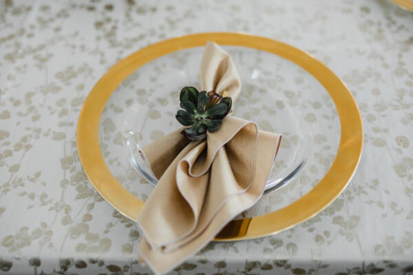 Gold Band (Not Ribbed) Glass Charger - Image 4