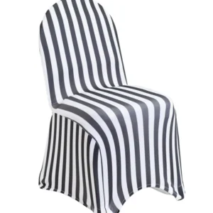 Black & White Striped Spandex Chaircover
