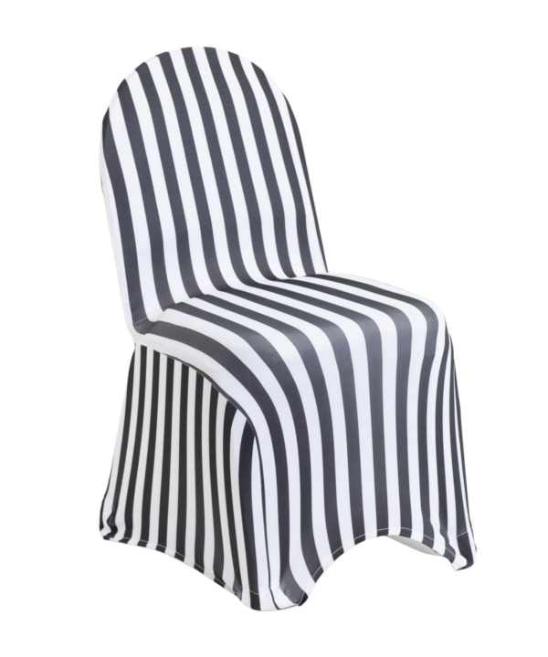 Black & White Striped Spandex Chaircover