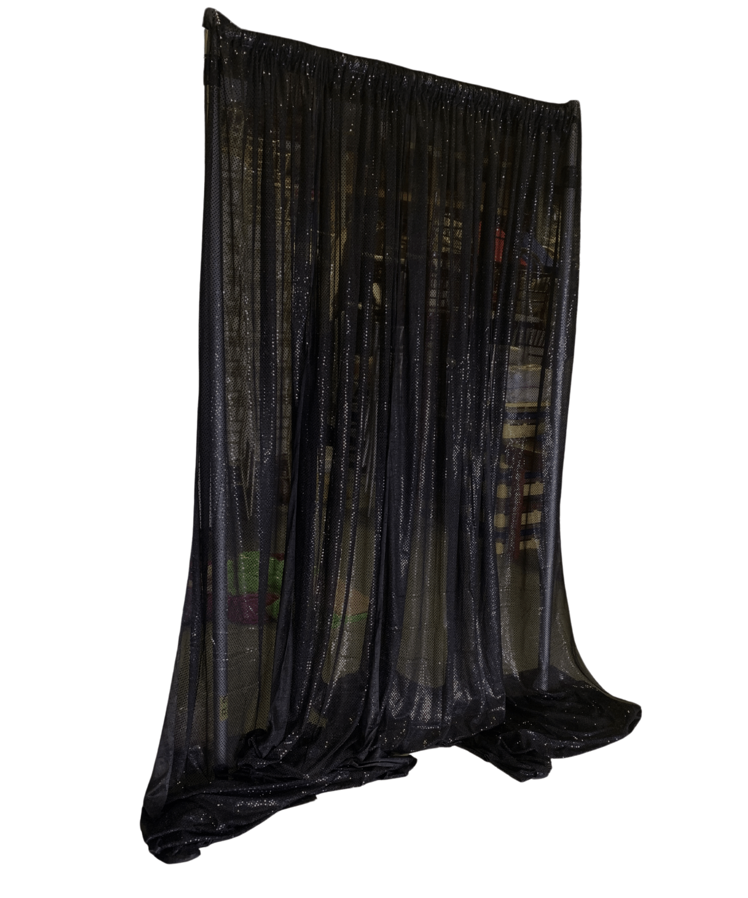 Black Microdot Sequin Drape