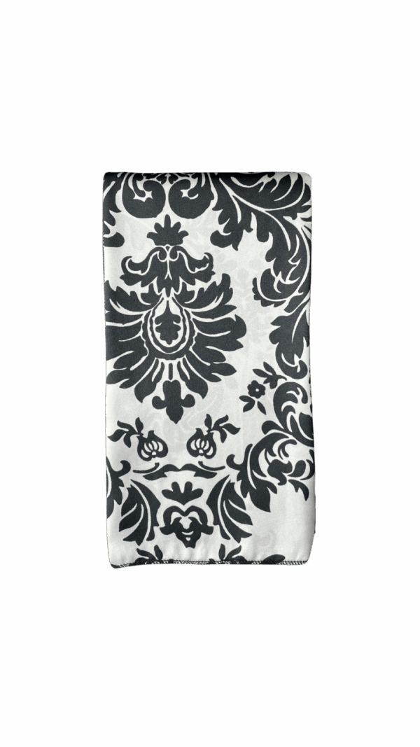 Black and White Satin Damask Napkin