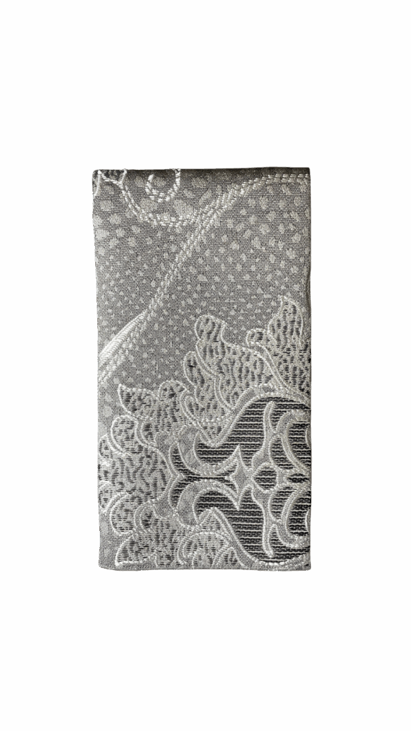 Silver Chinese Damask Dragon Napkin