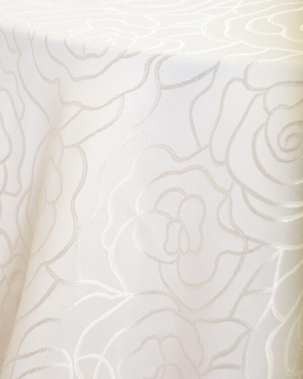 Rio Rose Tablecloth: Off-White/Alabaster