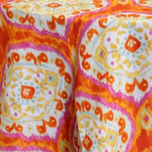 Ann's Ikat Tablecloth: Orange