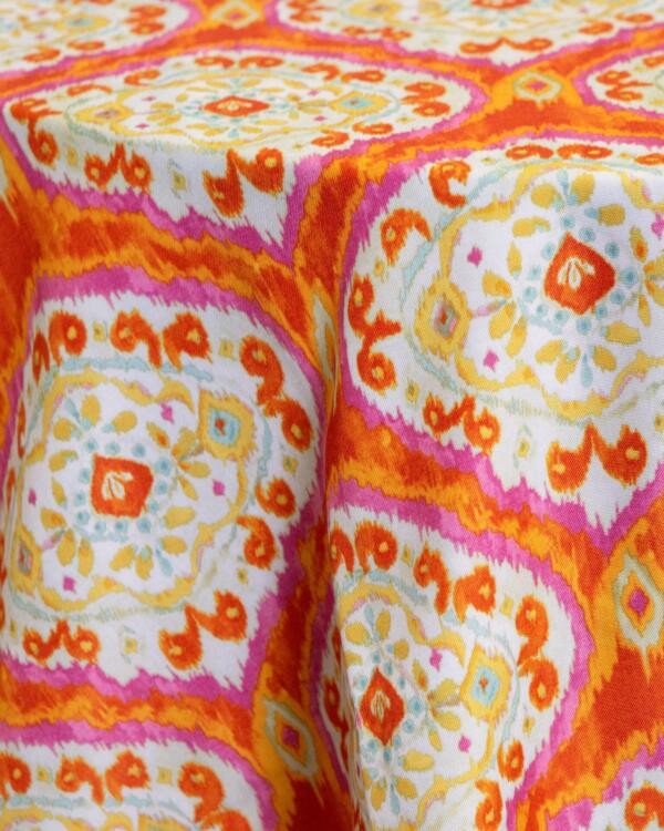 Ann's Ikat Tablecloth: Orange