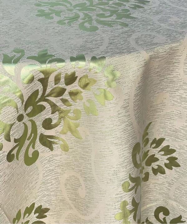 Empress Damask Tabecloth: Apple/ Ivory (Reversible)
