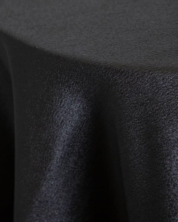 Luxury Bark Tablecloth: Black