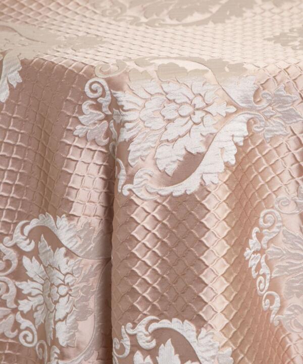 Times Damask Tablecloth: Blush