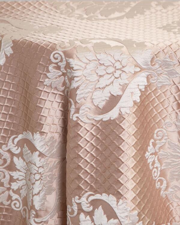 Times Damask Tablecloth: Blush