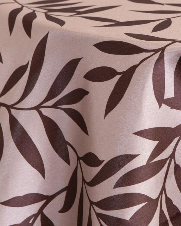 Tivoli Leaf Tablecloth: Brown