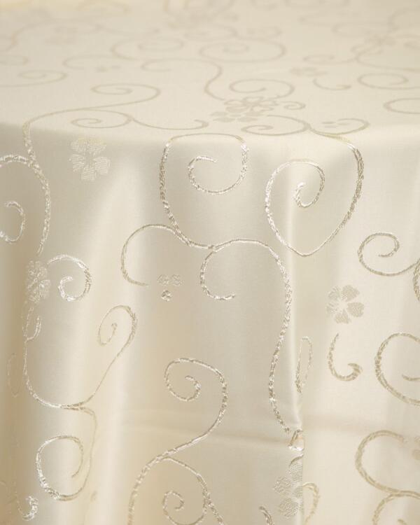 Shamrock Damask Tablecloth: Buttercream