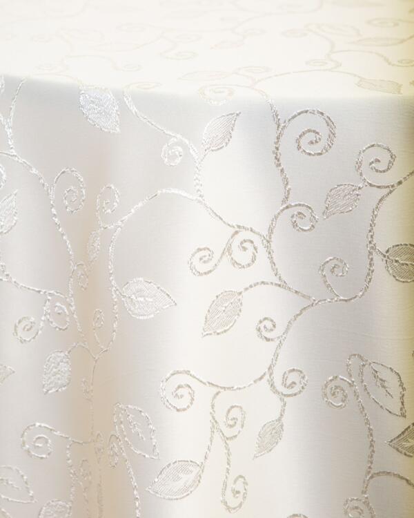 Leaf Damask Tablecloth: Buttercream