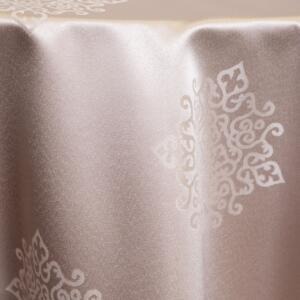 Medallion Damask Tablecloth: Champagne
