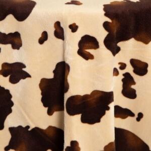 Fleece Cowhide Overlay: Brown & Cream