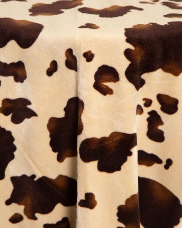 Fleece Cowhide Overlay: Brown & Cream