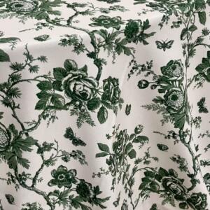 Floral Toile Tablecloth: Dark Olive