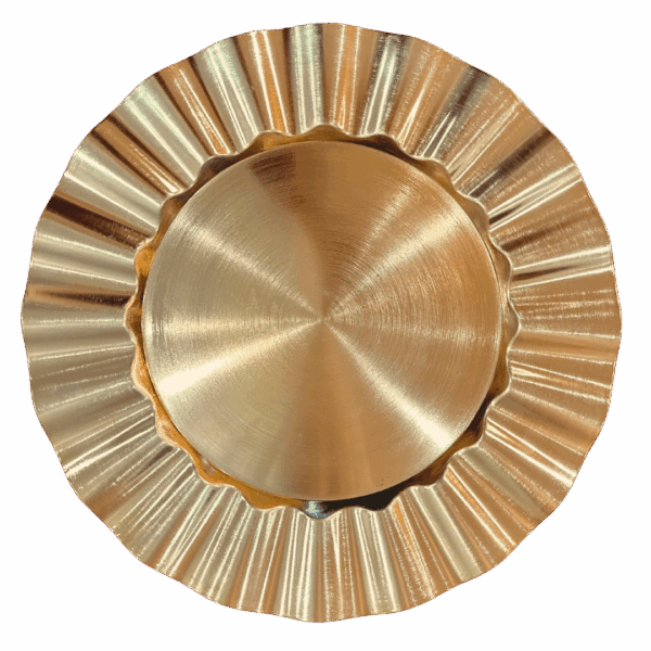 Acrylic Charger: Gold Ruffled (reflective)