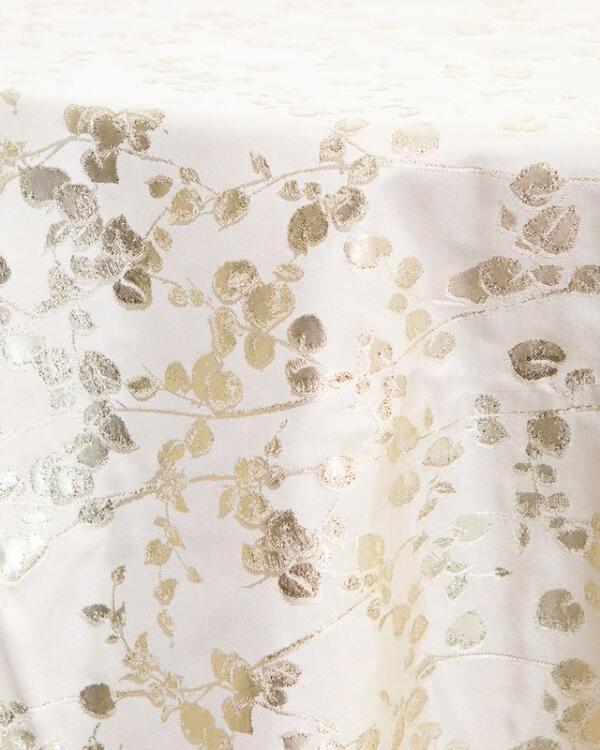 Primrose Tablecloth: Ivory/ Gold