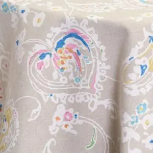 Natural Tablecloth: Multicolored Paisley