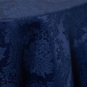 Traditional Damask Tablecloth: Navy Blue