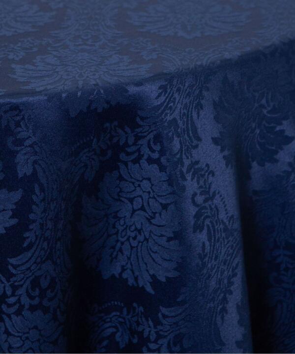 Traditional Damask Tablecloth: Navy Blue