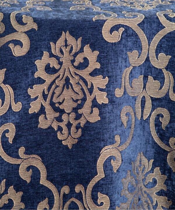 Grace Tablecloth: Navy/ Champagne/ Gold
