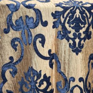 Grace Tablecloth: Navy/ Champagne/ Gold (reverse side)