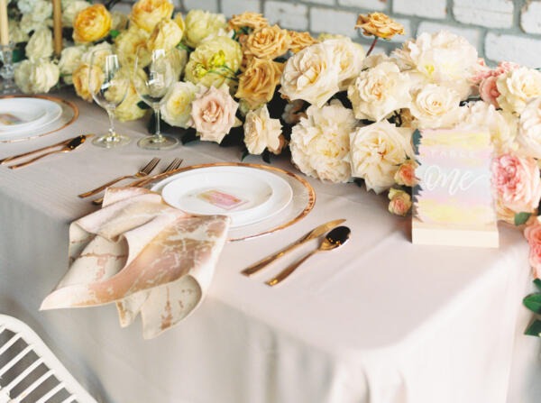 Marble Tablecloth: Blush - Image 2