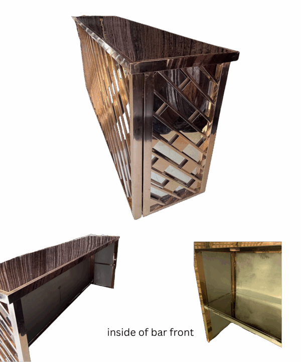 Abstract Mirrored Bar Front: Rose Gold - Image 2