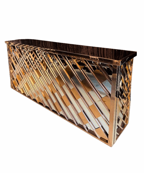Abstract Mirrored Bar Front: Rose Gold