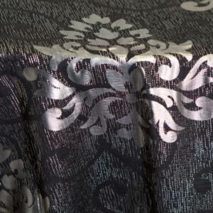 Empress Damask Tablecloth: Silver/ Black (Reverse Side)