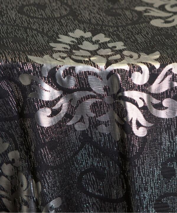 Empress Damask Tablecloth: Silver/ Black (Reverse Side)