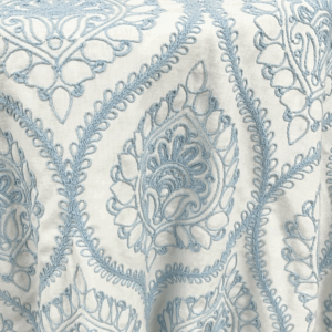 Embroidered Chanel Tablecloth: Sky Blue