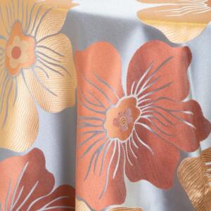 Hibiscus Tablecloth: Coral/ Slate