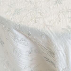 Taffeta Tablecloth: Ivory with Silver Embroidered Dragonfly