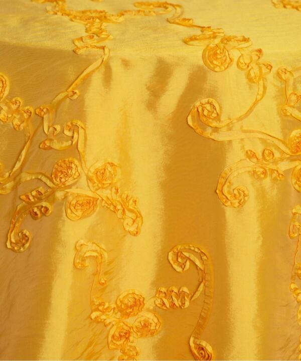 Regal Rose Tablecloth: Yellow