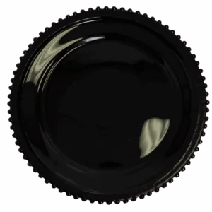 Glass Charger: Black Beaded