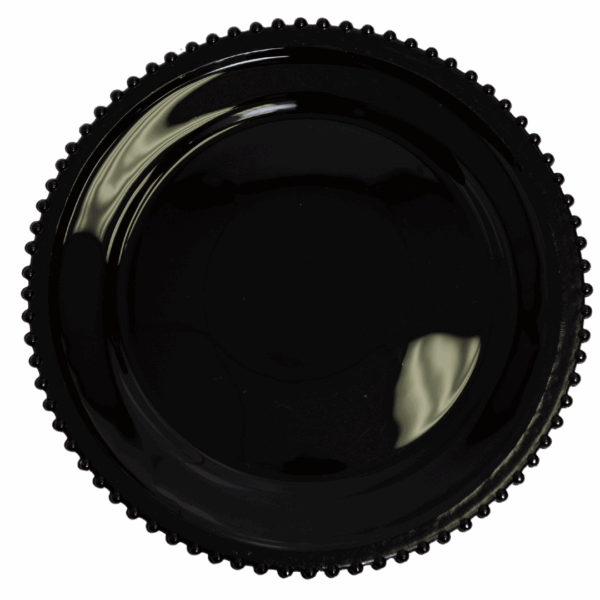 Glass Charger: Black Beaded