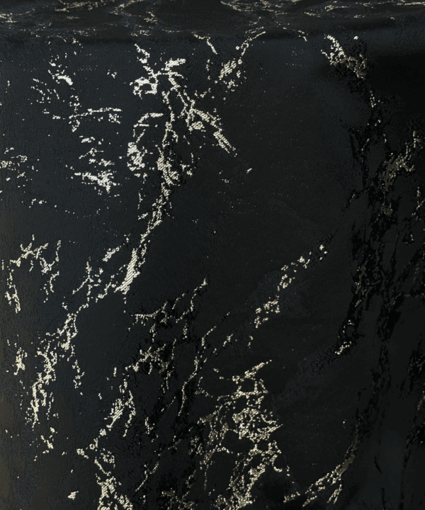 Marble Dazzle Tablecloth: Black & Gold