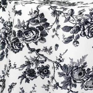 Floral Toile Tablecloth: Black & White
