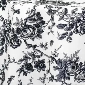 Floral Toile Tablecloth: Black & White