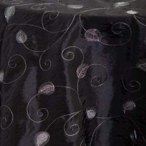 Taffeta Tablecloth: Black/ Silver Naples