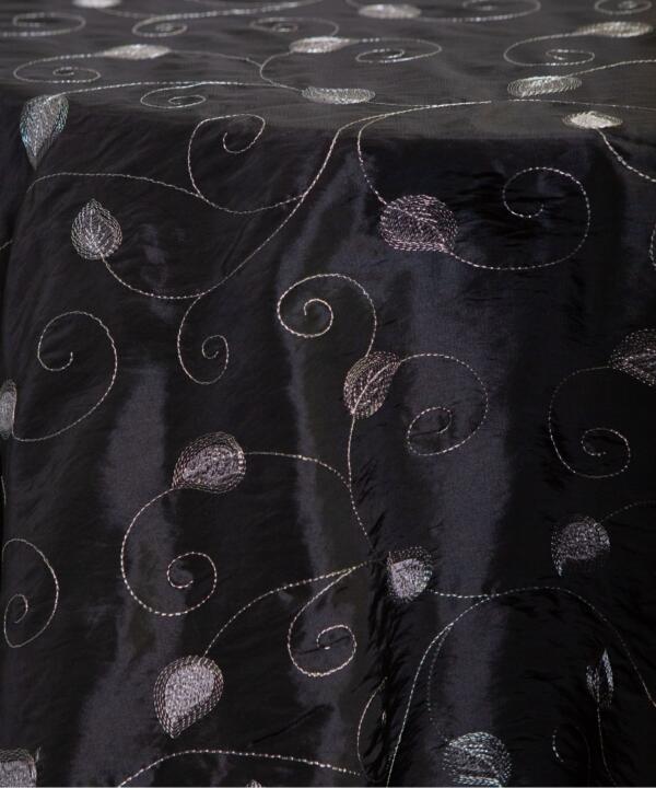 Taffeta Tablecloth: Black/ Silver Naples