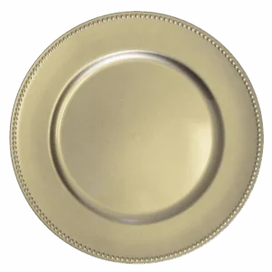 Acrylic Charger: Champagne Taupe Beaded