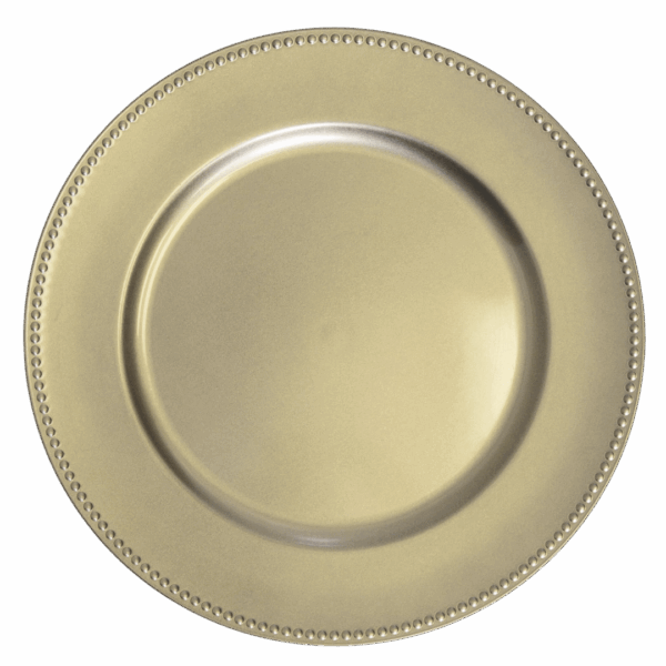 Acrylic Charger: Champagne Taupe Beaded