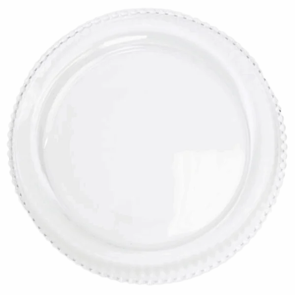 Glass Charger: Clear Beaded