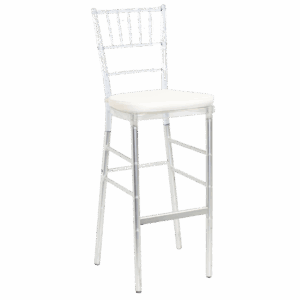 Chiavari Bar Stool: Clear (Silver Legs)