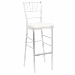 Chiavari Bar Stool: Clear (Silver Legs)