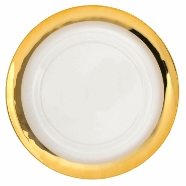 Glass Charger: Thick Gold Band (NOT Ribbed)