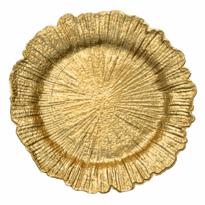 Acrylic Charger: Gold Sponge